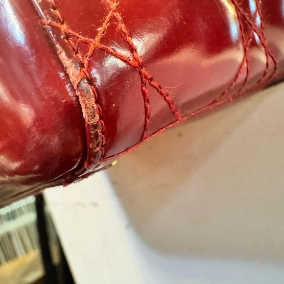 GUC Lady Dior Red Quilted Handbag w/ COA - Picture 9 of 16